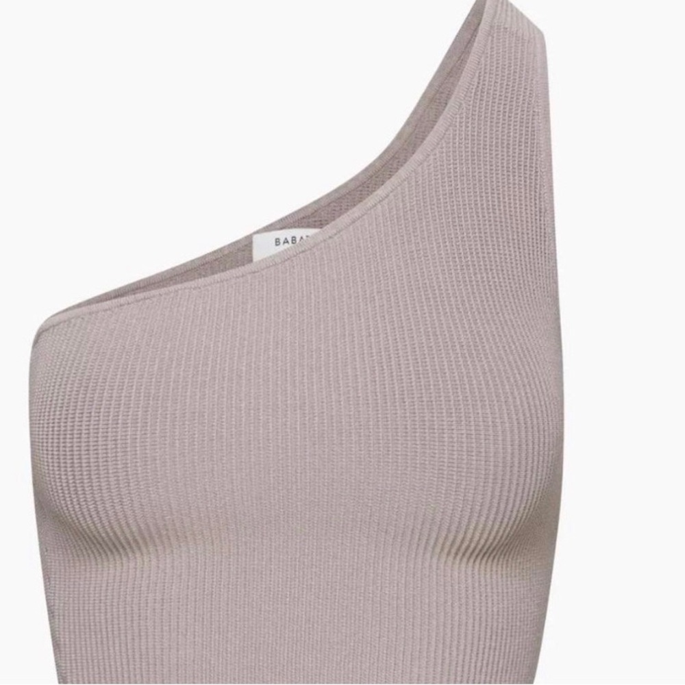 One-Shoulder Ribbed Tank Top - Mauve